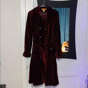 Red velvet coat size Large
